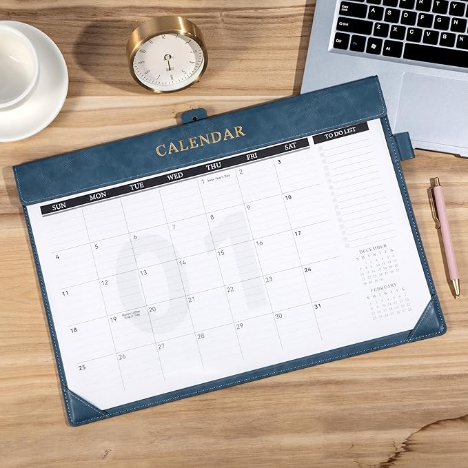 Yoment Desk Calendar Refill 2026-2027, Jan 2026-June 2027, Large 10"x16" Monthly Planner with to-do Lists 18 Months Calendar for Office School Home, Black