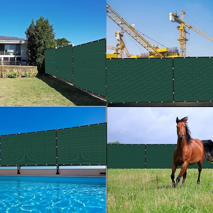 Green 3' x 12' Fence Privacy Screen Commercial Outdoor Backyard Shade Windscreen Mesh Fabric