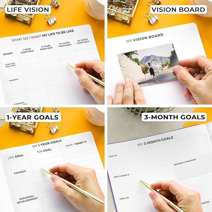 Clever Fox Planner PRO Light – Weekly & Monthly Life Planner to Increase Productivity, Time Management and Hit Your Goals, 8.5x11″ (Purple)