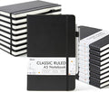 feela 18 Pack Journal Notebook for Work, Business Notebook Bulk Hardcover Lined Writing Journal with Pen Holder for Men Women Note Taking, with 18 Black Pens, 120 GSM, 5.1”x8.3”, A5, Black