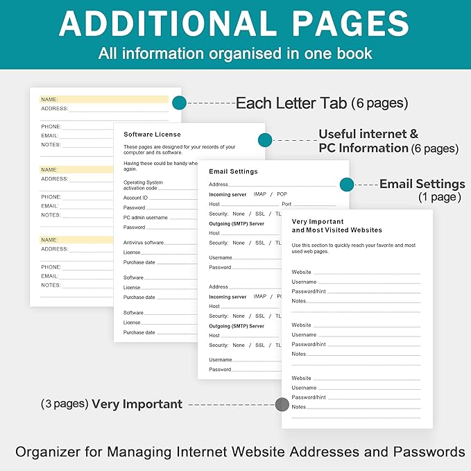 ZXHQ Address Book with Colorful Alphabetical Tabs (8.4" x 5.8") - Address Books for Seniors Hardcover Telephone and Contact Organizer, with Space for Important Website Passwords - Purple