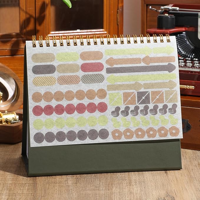 Large Desk Calendar 2026, 9.9" × 8.7" Standing Flip Desktop Calendar from Now to December 2026 - Metal Ring Twin-Wire Binding Monthly Desk Calendar for Home Office School (L-Green)