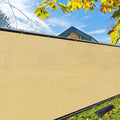 iCover 5x50ft Privacy Screen Fence, Outdoor Fencing Panels, Garden Windscreen Mesh Shade Sail Net Barrier, Include Reinforced Bindings and Brass Grommets Cable Zip Ties, Sand