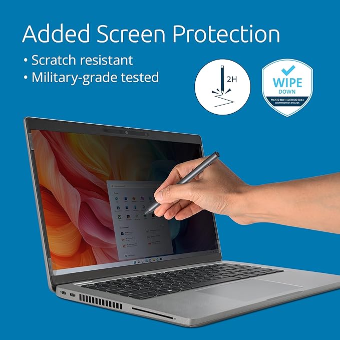Kensington High Clarity Privacy Screens Filter for 16 inch 16:10 Laptops, Easy Installation Privacy Filter, Anti-Glare, 2H Hardness Protection, Compatible with HP Lenovo Samsung Asus HC160A1610A