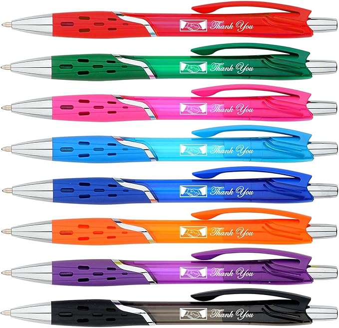 SyPen Personalized Ballpoint Pens With your Custom Logo or Text-300 Pack Bulk-for Businesses, Parties, and Events, Custom Printed, Vivid Colored Translucent Barrel, Click Pens, Black Ink, Orange Pens