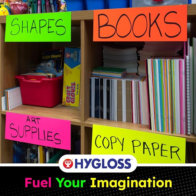 Hygloss Small Poster Board 4x11 - 50 Neon Green Single Color Poster Boards Bulk Pack - 10 Pt. Thickness Colored Poster Board Paper for Projects, Flash Cards, Signs - Posterboard Multipack 4" x 11"