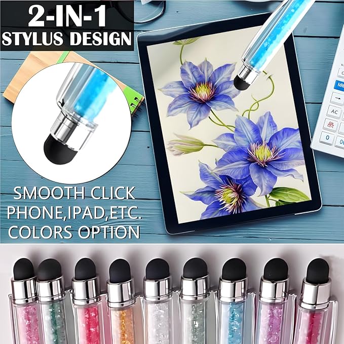 Yucold Customized Pens with Name/Logo - Touch Screen Stylus Ballpoint Pen, Perfect for Weddings, Business & Personalized Gifts (Multicolor,20)