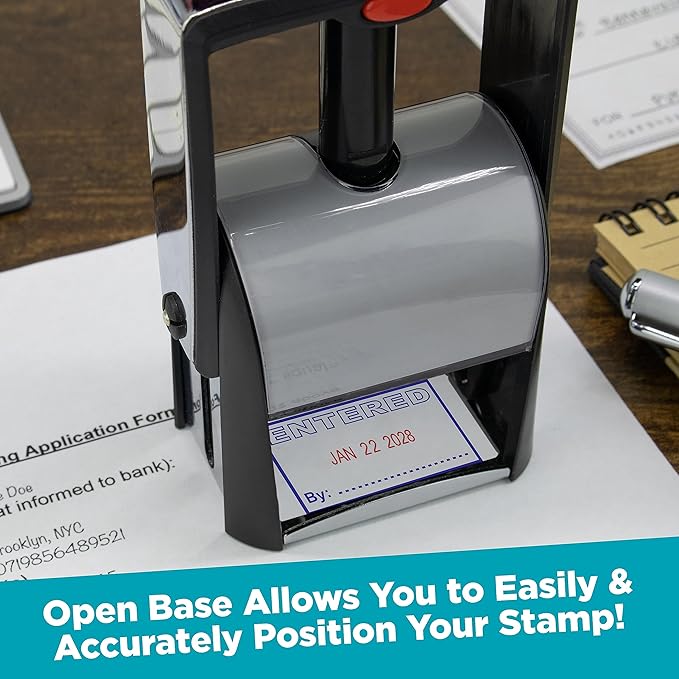 MaxMark Heavy Duty Self Inking Date Stamp with Phrase Overdue - Black Ink