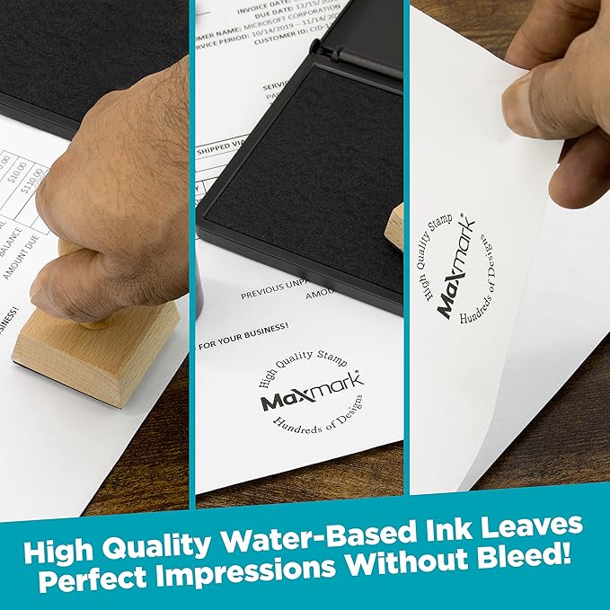 MaxMark Premium Refill Ink with Control Tip Bottle for Self-Inking Stamps, Blue Color - 1 oz.