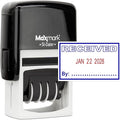 MaxMark Office Self Inking Date Stamp with Phrase Received - 2 Color Blue/Red Ink