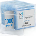 Mata1-USA Plastic Extra-Thick Horizontal Card Protector (Clear, 4x3 Inch, 1000 Pack), Large Size No Zipper ID Name Badge Holder