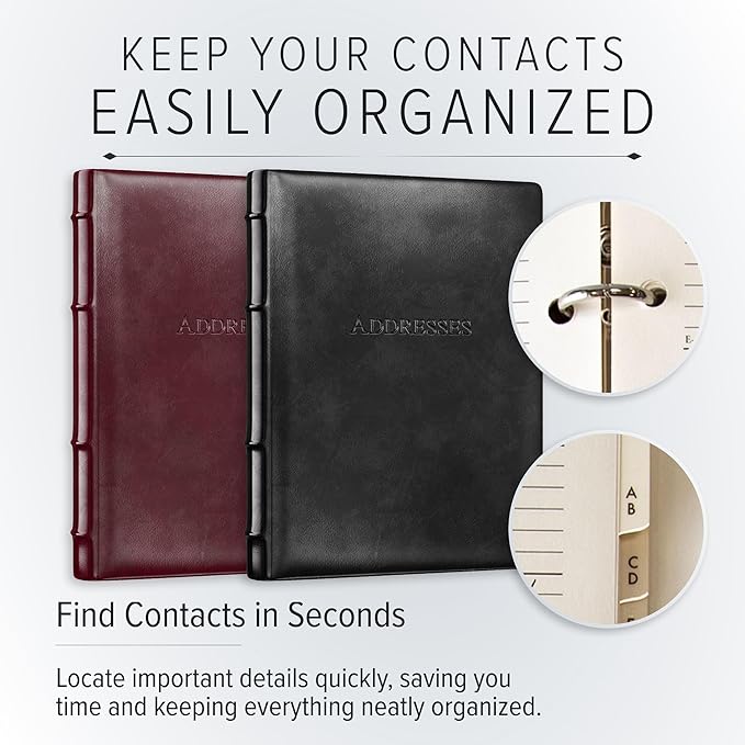 Gallery Leather Desk Address Book - 9" x 7" - Acadia Plum