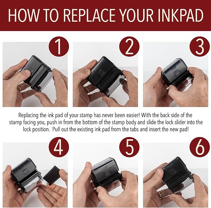 Self Inking Modern Address Stamps | Custom Return Address Stamper (Brandon, Medium)