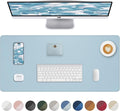 Non-Slip Desk Pad,Mouse Pad,Waterproof PVC Leather Desk Table Protector,Non-Slip PU Leather Desk Blotter, Easy Clean Laptop Desk Writing Mat for Office Work/Home/Decor(Light Blue, 24" x 13.7")