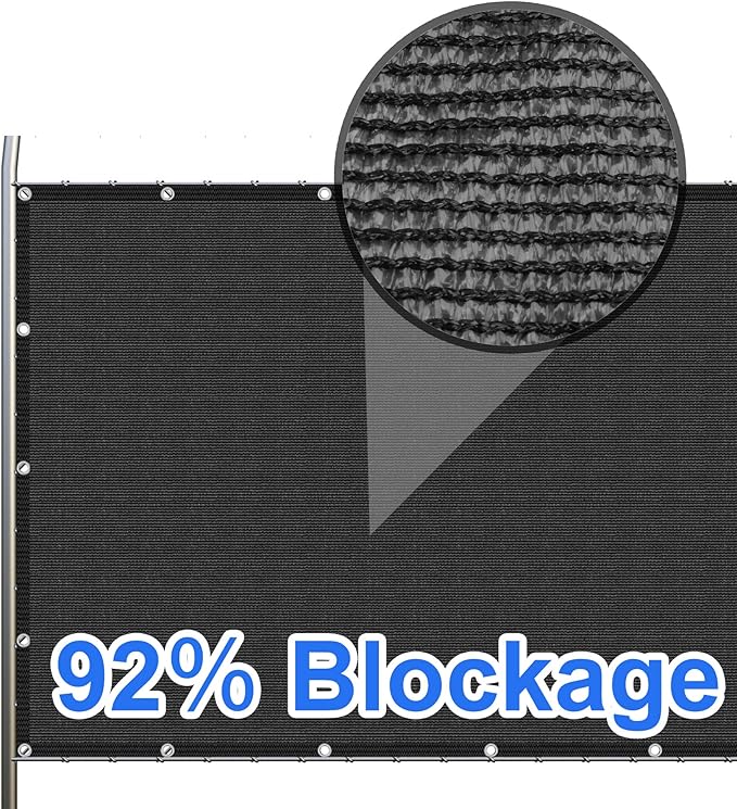 Black 2'6" x 7' Fence Privacy Screen Commercial Outdoor Backyard Shade Windscreen Mesh Fabric