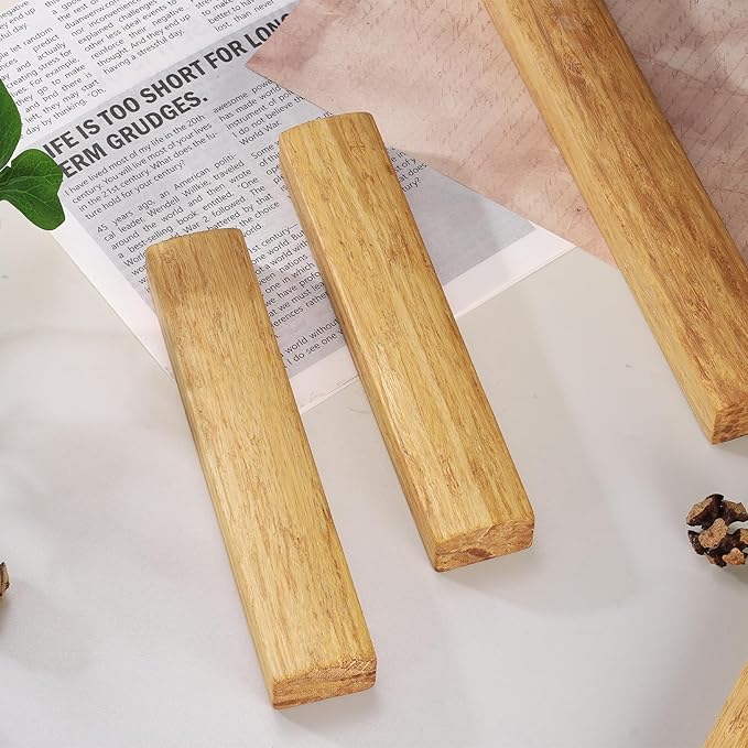uxcell 1 Pair Calligraphy Paper Weights, 11.8" Wooden Paperweight Desk Accessory for Home Office Calligraphy Practice Drawing Writing, Gift for Writers Professionals, Khaki