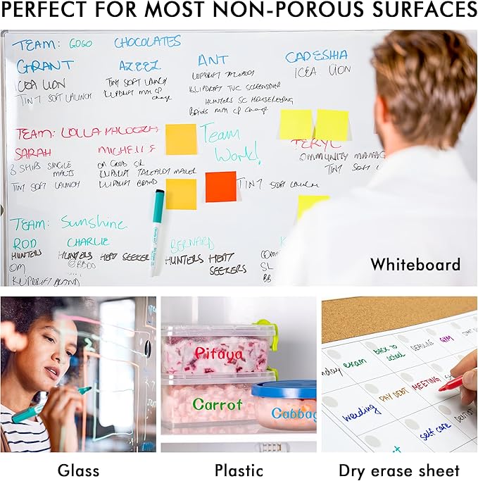 Shuttle Art Dry Erase Markers, 90 Bulk Pack 15 Colors Magnetic Whiteboard Markers with Erase, Fine Point Dry Erase Markers are Perfect for Writing on Whiteboard Mirrors Glass for School Office