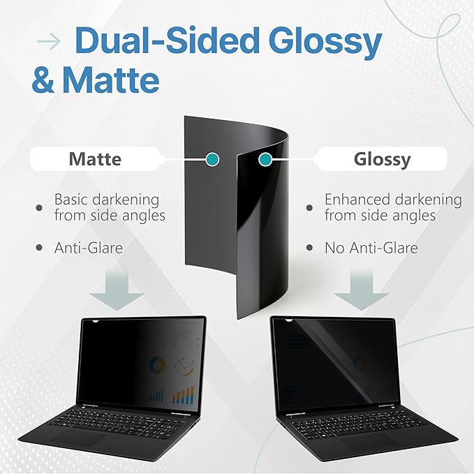 VINTEZ 14 Inch 16:9 Privacy Screen for Computer Monitor and Laptop - Anti Glare Protector Film Blue Light Filter Eye Protection - Computer Screen Privacy Shield, [1 Pack]
