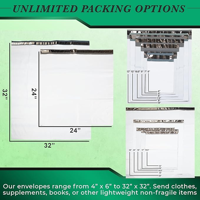 1000 Pack Secure Seal White Poly Mailers Shipping Bags - Safe Shipping with 9x12 Mailers Poly Bags - E-Commerce Poly Bags for Shipping - Self Sealing 2 Mil Poly Shipping Envelopes