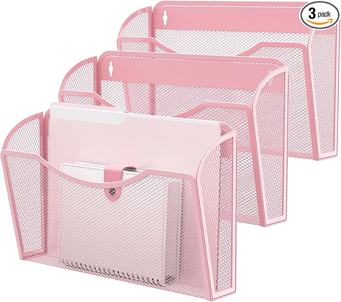 MINDEPOT Wall File Organizer,Hanging Wall Mounted File Folder Binder Holder Mail Organizer for Office,Home and School Supplies