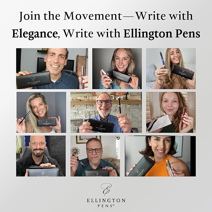 Ellington Pens Luxury Fountain Pen Set- Smooth Medium Nib- Includes 3 Ink Cartridges, Refillable Ink Converter, Gift Box -Fountain Pens For Writing, Calligraphy, Journaling, Sketching (Noble Heritage)