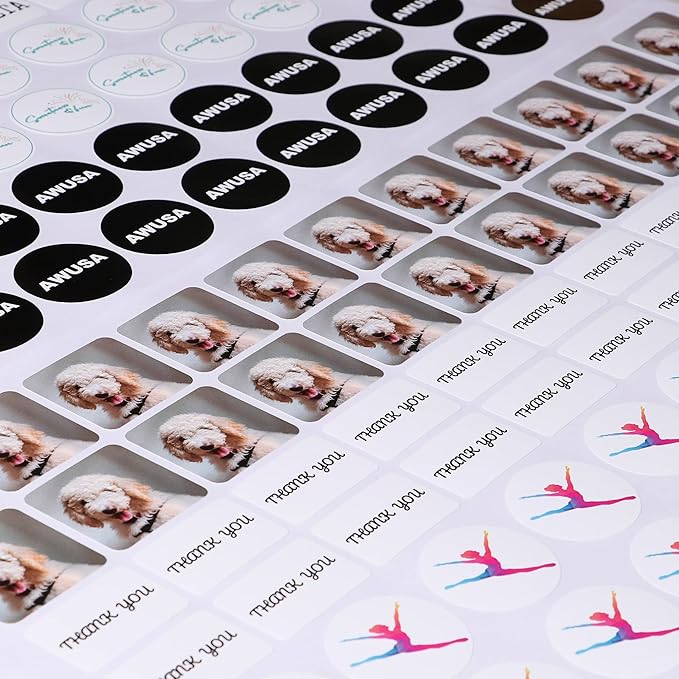 Custom Stickers Personalized Labels - Customized Stickers with Any Design Image Logo Text,Custom Stickers for Business Logo,Custom Thank You Label Stickers,100 Labels (Square,2.5"x2.5")