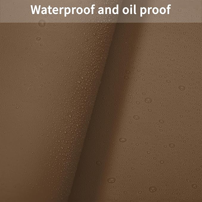 Zinkooat Leather Desk Mat,1.8mm Thick,12x66 Inch Desk Cover,Gold Desk Mat,Desk Protector Mat,Dresser Cover Top,Vanity Protector Mat,Vanity Cover(Mud Color+Champagne Gold,12×66)