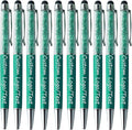 Yucold Customized Pens with Name/Logo - Touch Screen Stylus Ballpoint Pen, Perfect for Weddings, Business & Personalized Gifts (Peacock Green,20)