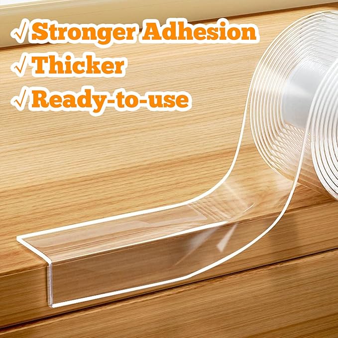 Clear Soft Corner Protectors for Furniture Strip,0.8 in x 13.12 FT,Sharp Edge & Table Bumper,Window Edge,Wall Protector, Soft Corner Guards Safe for Proof,Table Corner Protectors in Family,2 Rolls