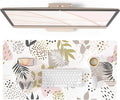 QIYI Large Mouse Pad, Exotic Pattern Desk Mat for Desktop, Women Girls Office Décor Desk Accessories, PU Leather Waterproof Gaming Mousepad, Tropical Plants Gold Desk Pad Computer Mat, 31.5" x 15.7"