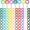 Blulu 80 Pcs Key Labels Key Color Covers Caps Tags Covers Set Plastic Keys Identifier Rings Toppers for Tags Organization House, 2 Styles(Classic Color)