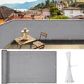 iCover 3x10ft Balcony Privacy Screen Fence, UV-Resistant Railing Fencing Cover for Porch Deck Patio Garden Backyard, Cable Zip Ties Included, Grey