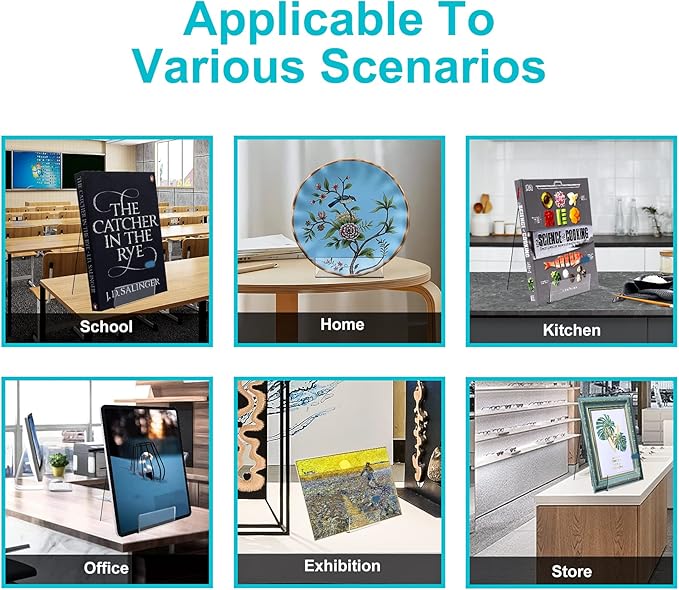 Boloyo Acrylic Book Stand with Ledge,10PC 4 Inch Clear Acrylic Display Easel Transparent Display Stand Holder Tablet Holder for Displaying Books,Magazine,Plate,Pictures,Artworks, CDs