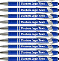 HEYZARDA Personalized Pens with Name Text Logo Custom Ballpoint Pen for Business Office Events with Stylus for Touchscreen 20 Pcs Blue