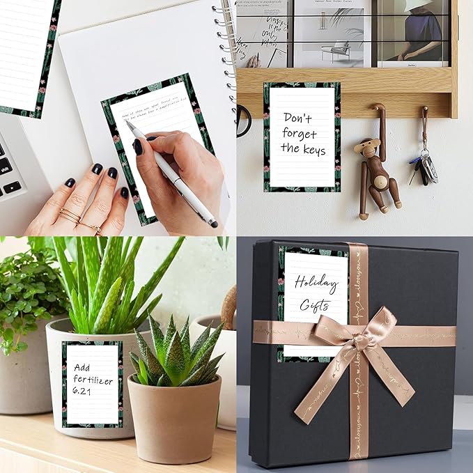 SXboxing Sticky Notes 4X6 Inches, 2 Pack Large Cute Self-Stick Pads, Bright Funny Memo Pads Easy to Stick for Home, Office Boho Cacti