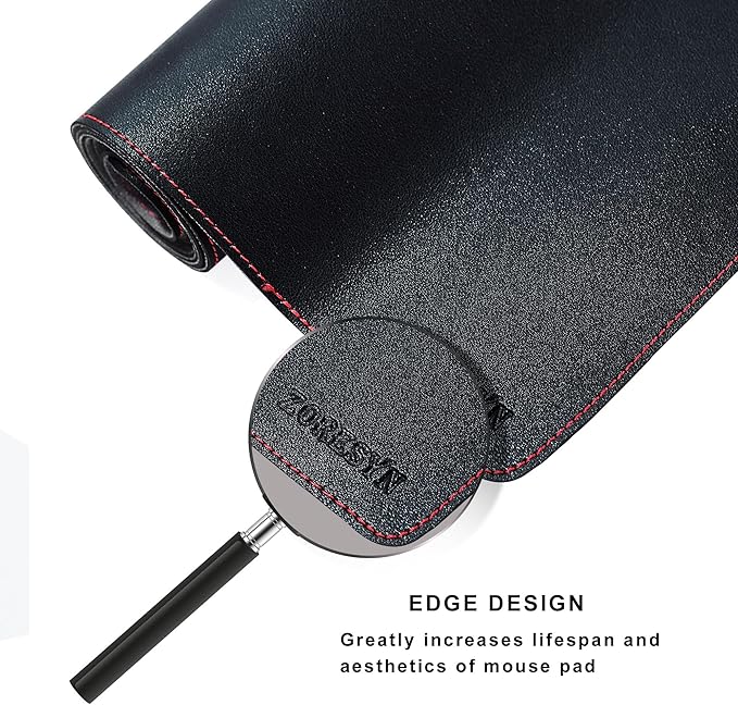 ZORESYN Office Desk Pad 74.8x35.4inch, Large Mouse pad Desk Mat, Waterproof PU Leather Desk Blotter Protector Desk Accessories with Non Slip Base for Home Office (Black)