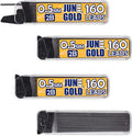 June Gold 640 Pieces, 0.5 mm 2B Lead Refills, 160 Pieces Per Dispenser, Fine Thickness, Break Resistant Lead/Graphite (Pack of 4 Dispensers)