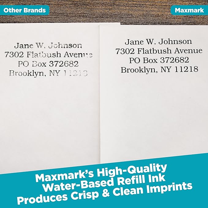 MaxMark Premium Refill Ink with Control Tip Bottle for Self-Inking Stamps, Magenta Purple Color - 2 oz.