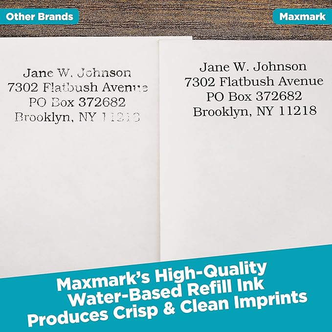 MaxMark Premium Refill Ink with Control Tip Bottle for Self-Inking Stamps, Blue Color - 1 oz.