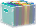 Samstar Hanging File Organizer, Mesh File Folder Organizer Crate Cabinet Inserts Storage Box, Letter Size,White