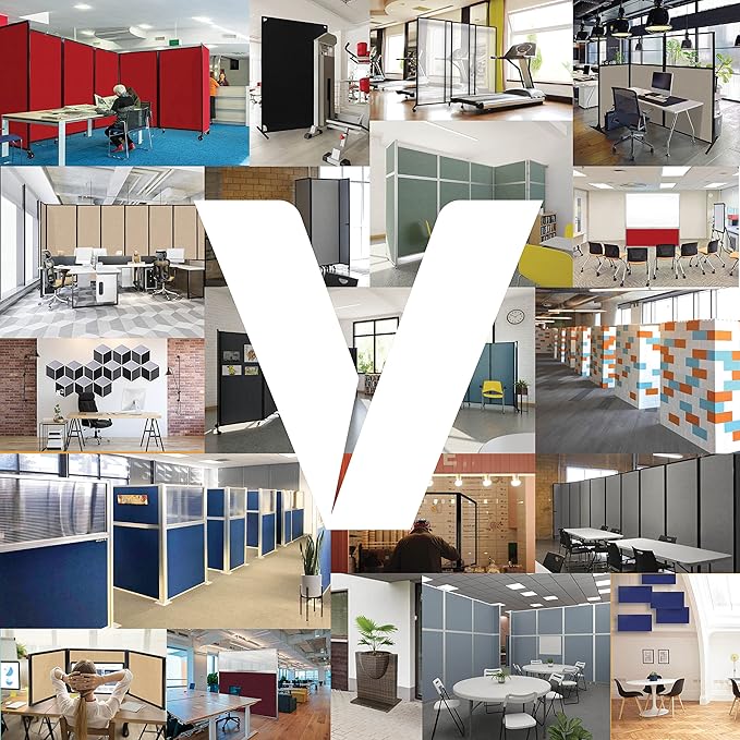 Versare Workstation Partition | Portable Wall Divider | Modern Office Cubicle | Free Standing Privacy Screen | Flexible Work Space | 66" x 70" Royal Blue Fabric Panels
