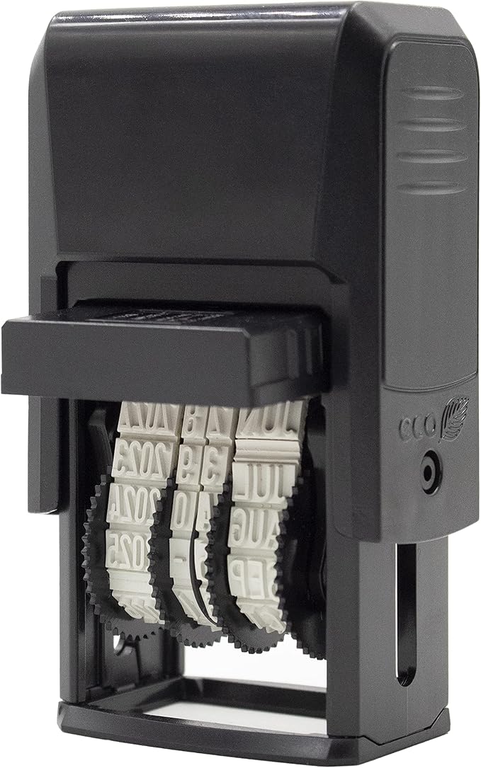 ZIGEL D50 Date Stamp with Entered - Self Inking Date Stamp - Blue/Red