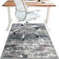 Office Chair Mat for Hardwood Tile Floor, Abstract 36"X 48" Desk Mats for Office Chair on Rolling Chairs Carpet, Desk Anti-Slip 1/5" Thick Rug for Computer Chair, Thin Low-Pile Floor Mat, Dark Gray
