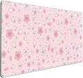 LuckyCow Pink Cherry Blossom Large Mouse Pad XXL 31.5''x15.7'', Pastel Anime Aesthetics Desk Pad Keyboard Mat Big Gaming Deskmat, Extended Mousepad Desk Accessories for Women Office Decor